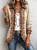 Embroidered Ruffle Trim Button-Front Jacket for Women