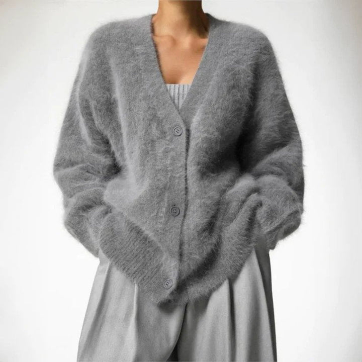 Relaxed V-Neck Button Cardigan