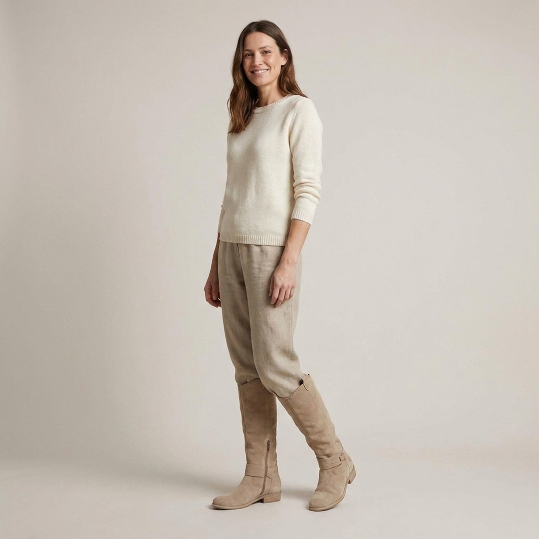 Women's Knee-High Boots Wide-Fit with Low Heel