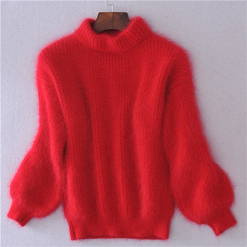 Mohair-Blend Turtleneck Sweater