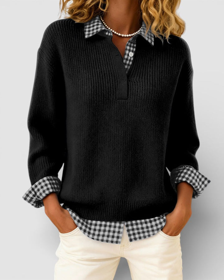 Smart Knitted V-Neck Sweater