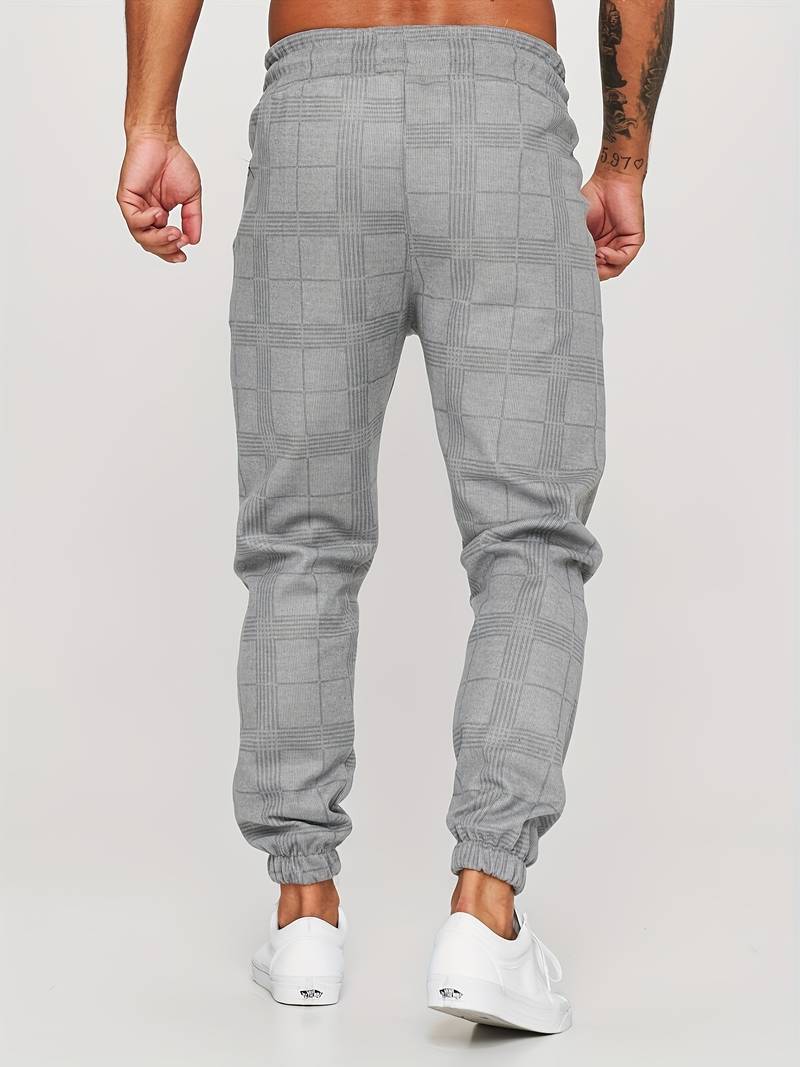 Checkered Slim Fit Joggers for Men