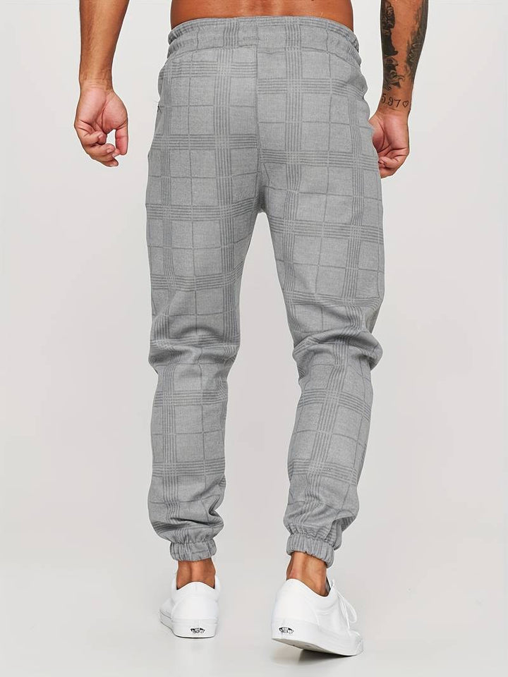 Checkered Slim Fit Joggers for Men