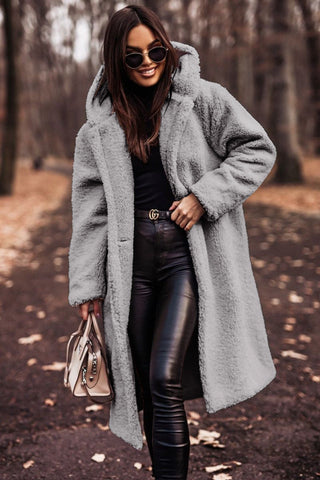 Women's Hooded Winter Coat – Faux Fur, Casual, Warm for Cold Days