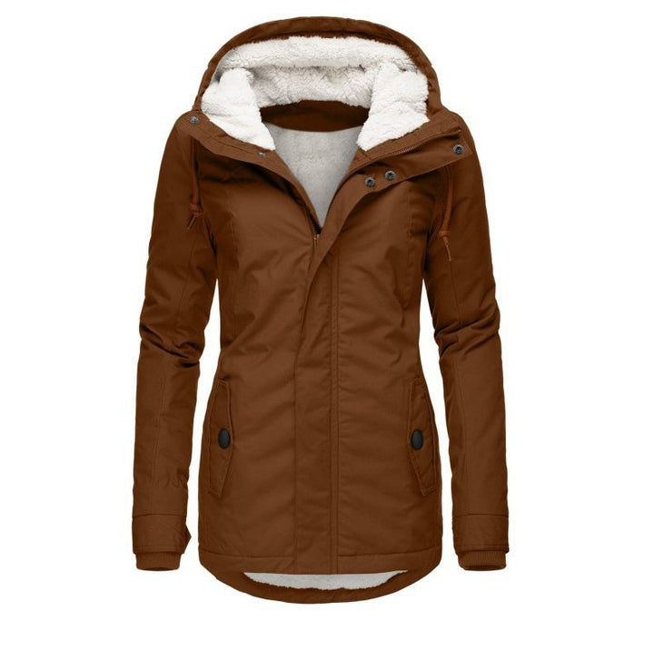 Fleece-Lined Parka with Hood for Women