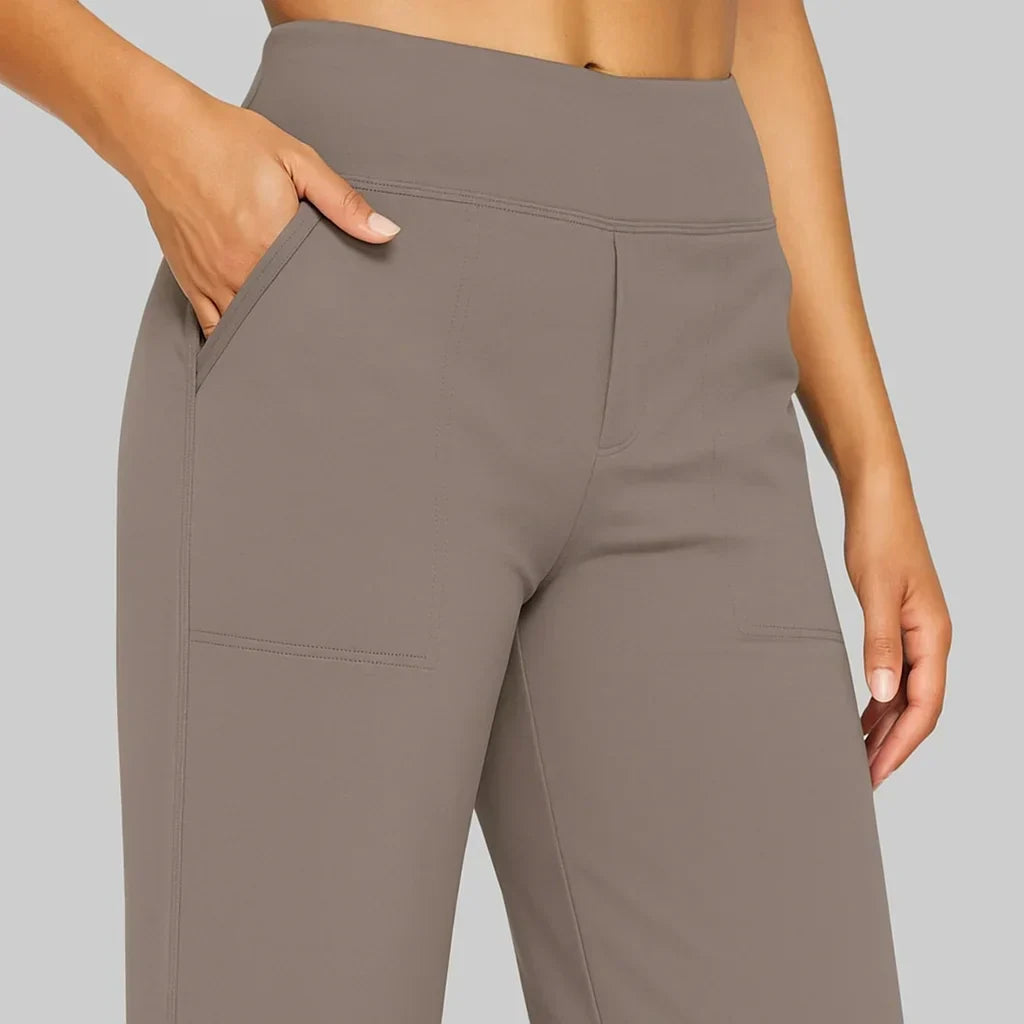 Women's High-Waisted Stretch Pants – Comfortable Pull-On Pants