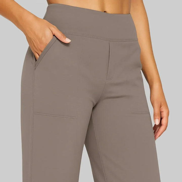 Women's High-Waisted Stretch Pants – Comfortable Pull-On Pants