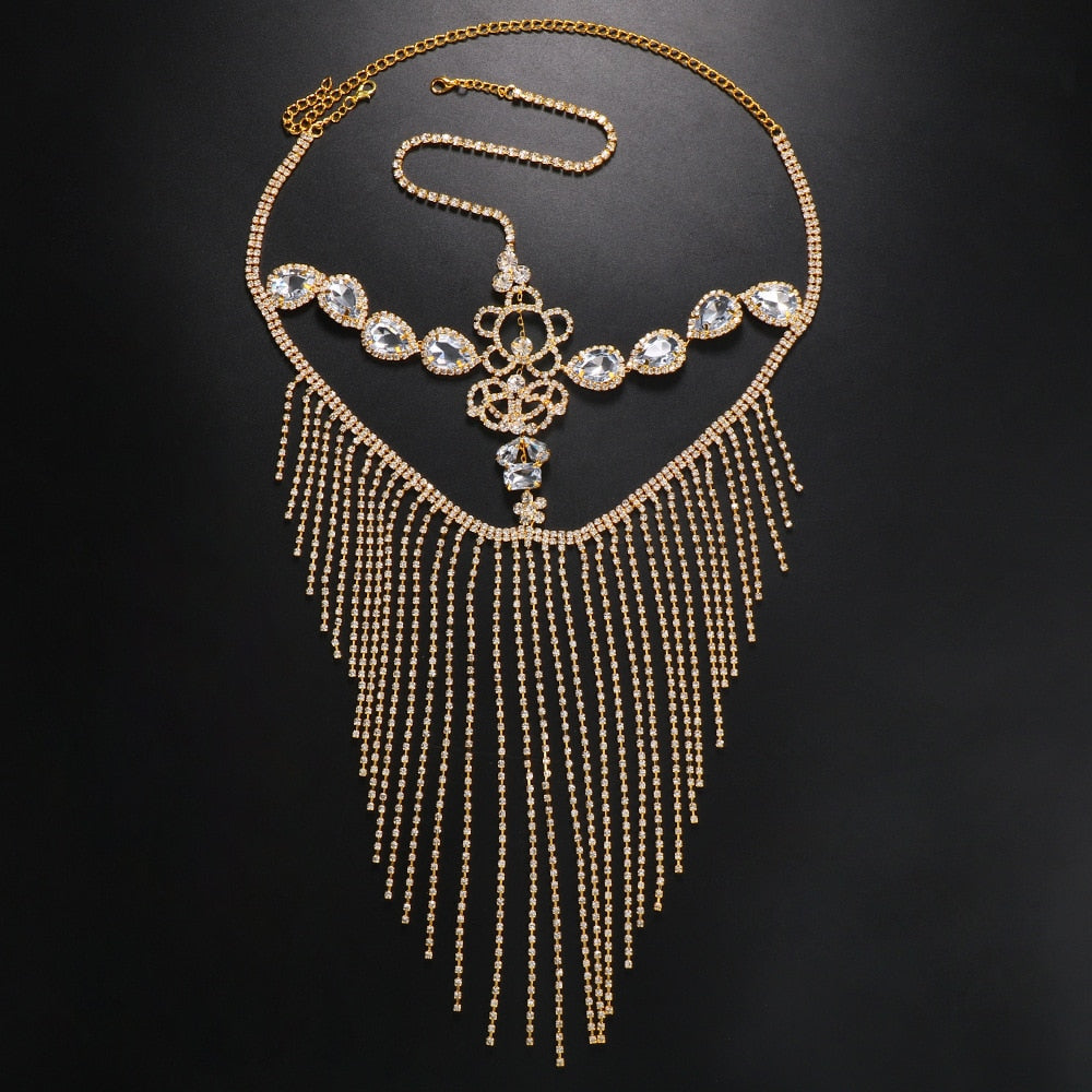 Sparkling Veil Mask | Masquerade Face Jewelry