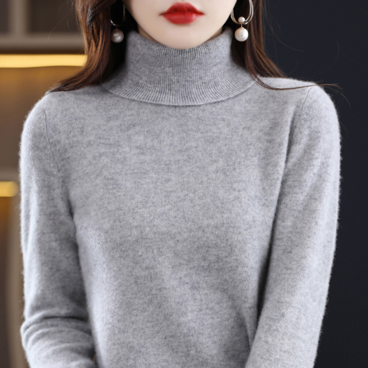 Women's 100% Cashmere Roll-Neck Jumper – Soft Regular Fit Pullover