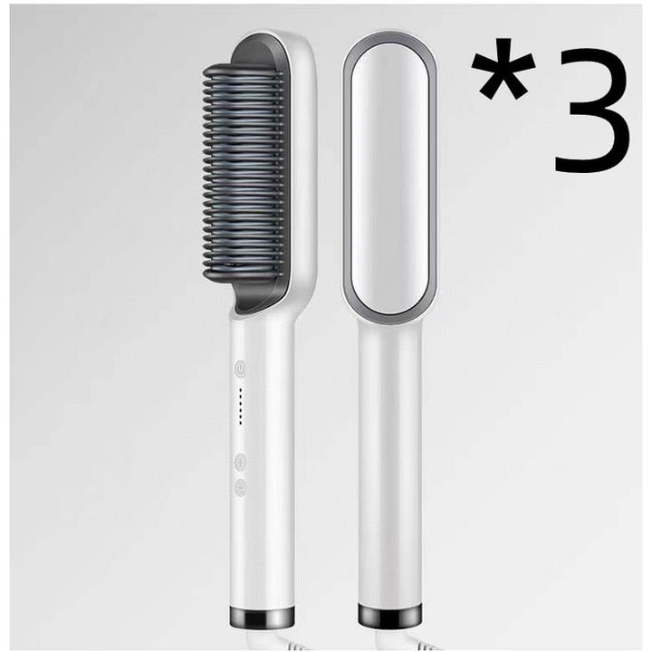 Hair Straightener Brush Ceramic Flat Iron Cordless Design and Adjustable Temperature Control