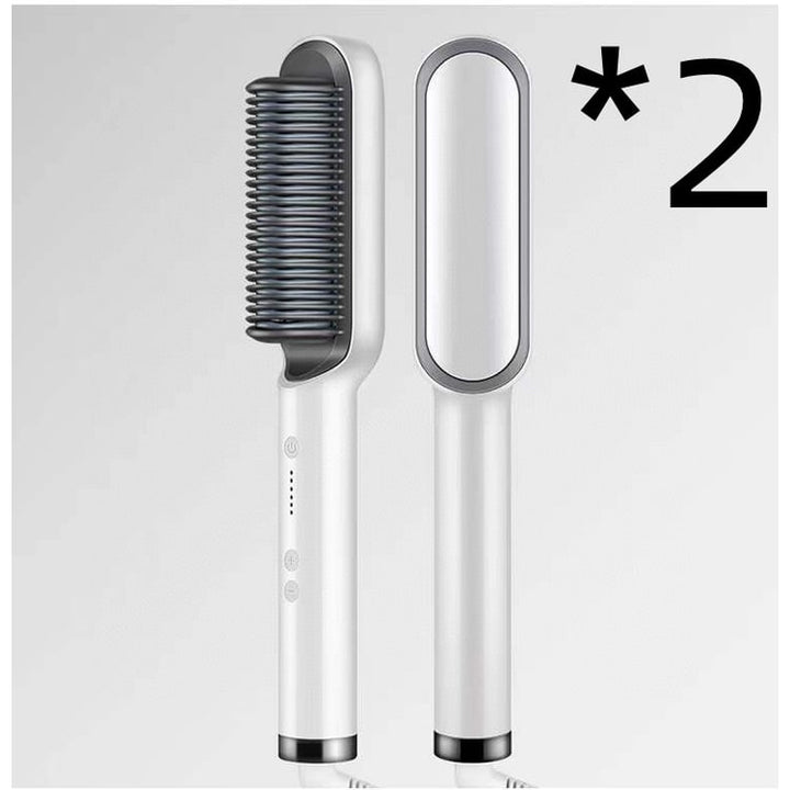Hair Straightener Brush Ceramic Flat Iron Cordless Design and Adjustable Temperature Control