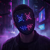Halloween LED Light Up Full Face Mask Costume Party with USB Rechargeable Battery