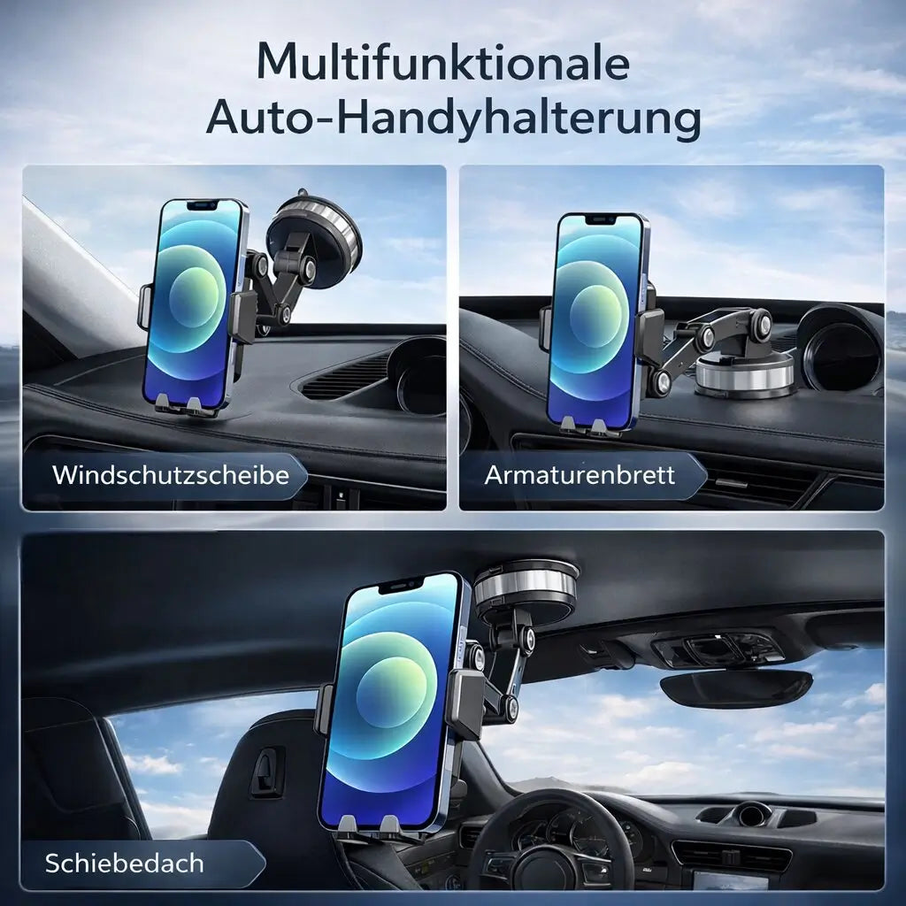 Car Phone Mount with Suction Cup | 360° Rotating Dashboard and Windscreen Holder
