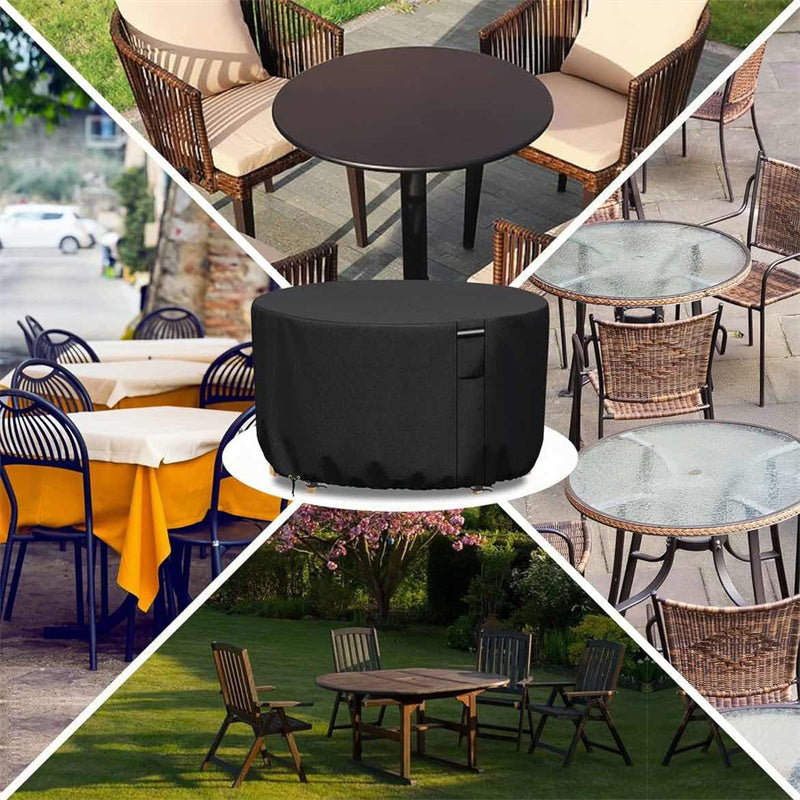 Heavy-duty round patio furniture cover with air vent
