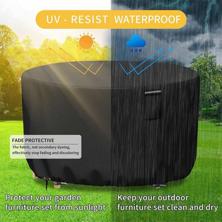 Heavy-Duty Round Patio Furniture Cover with Air Vents