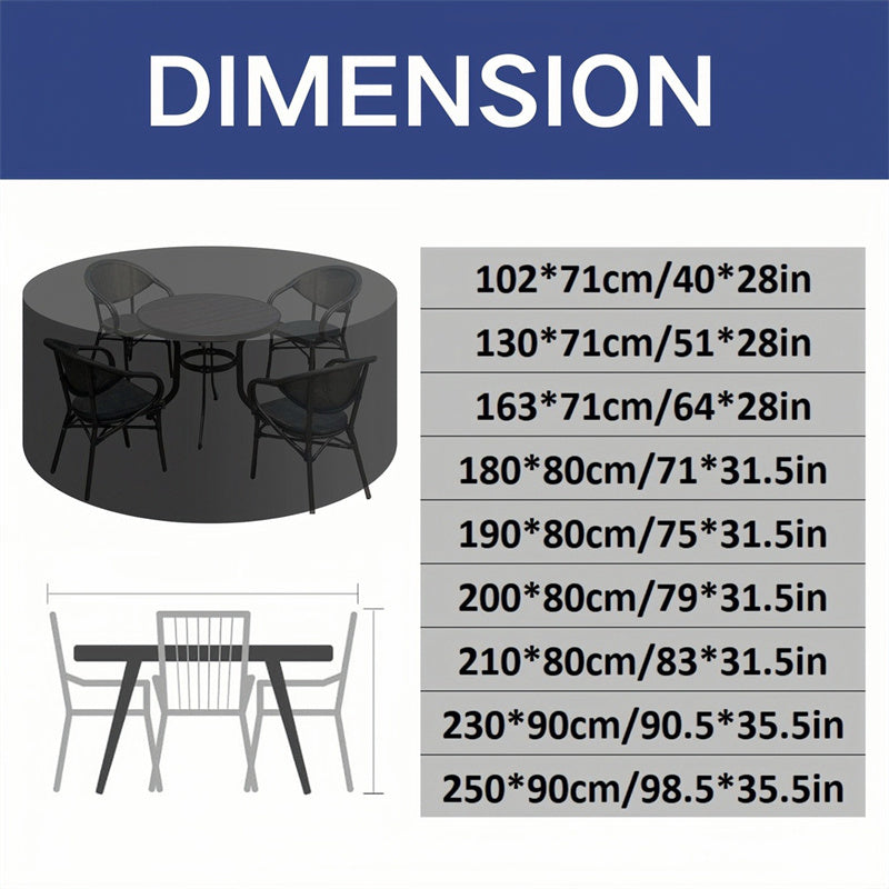 Heavy-Duty Round Patio Furniture Cover with Air Vents