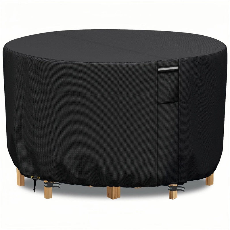Heavy-duty round patio furniture cover with air vent