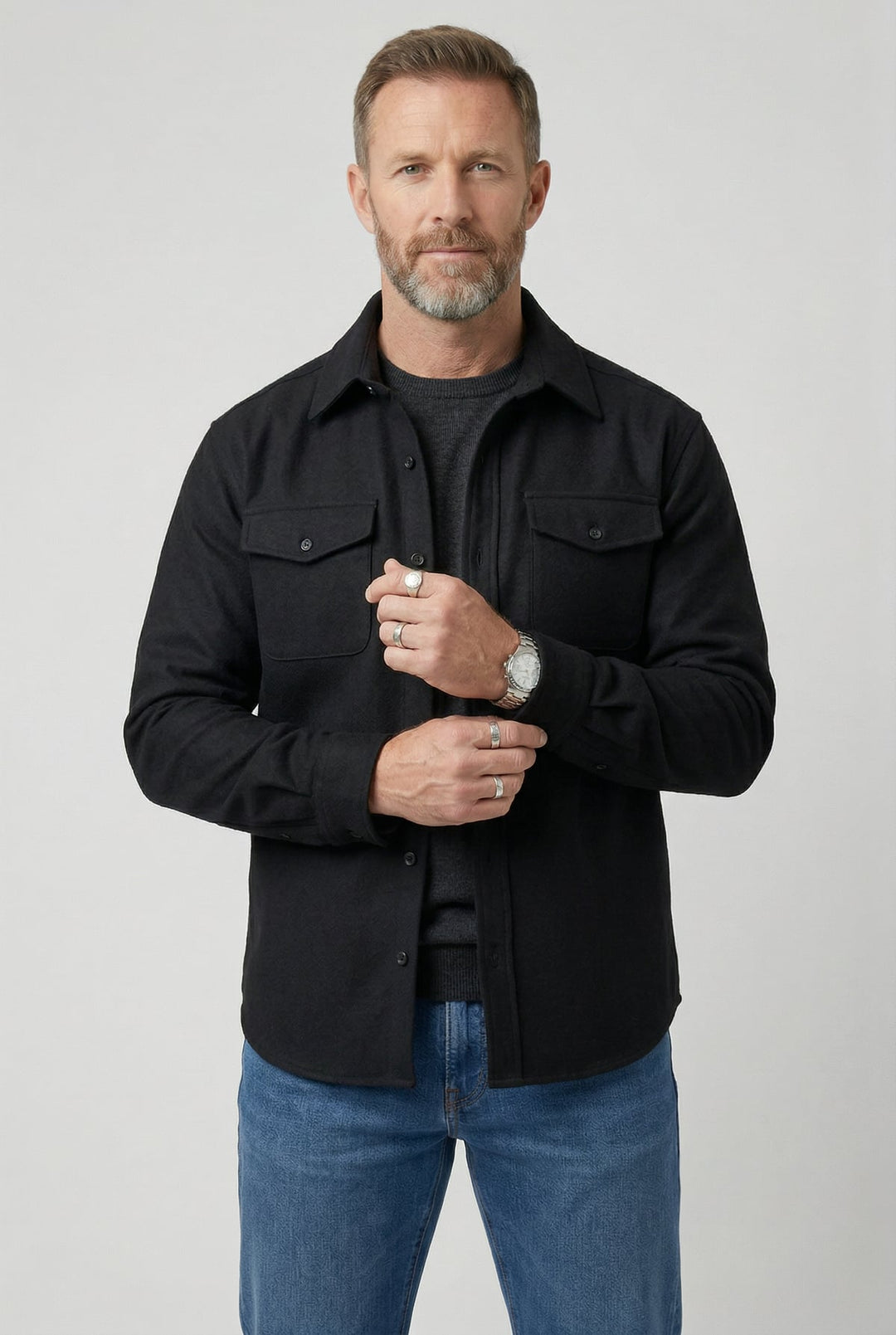 Men's Overshirt Jacket with Chest Pockets