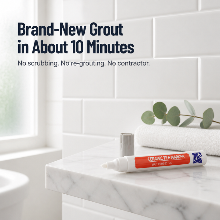 Grout Restoration Pen – Covers Discoloured Grout in Minutes