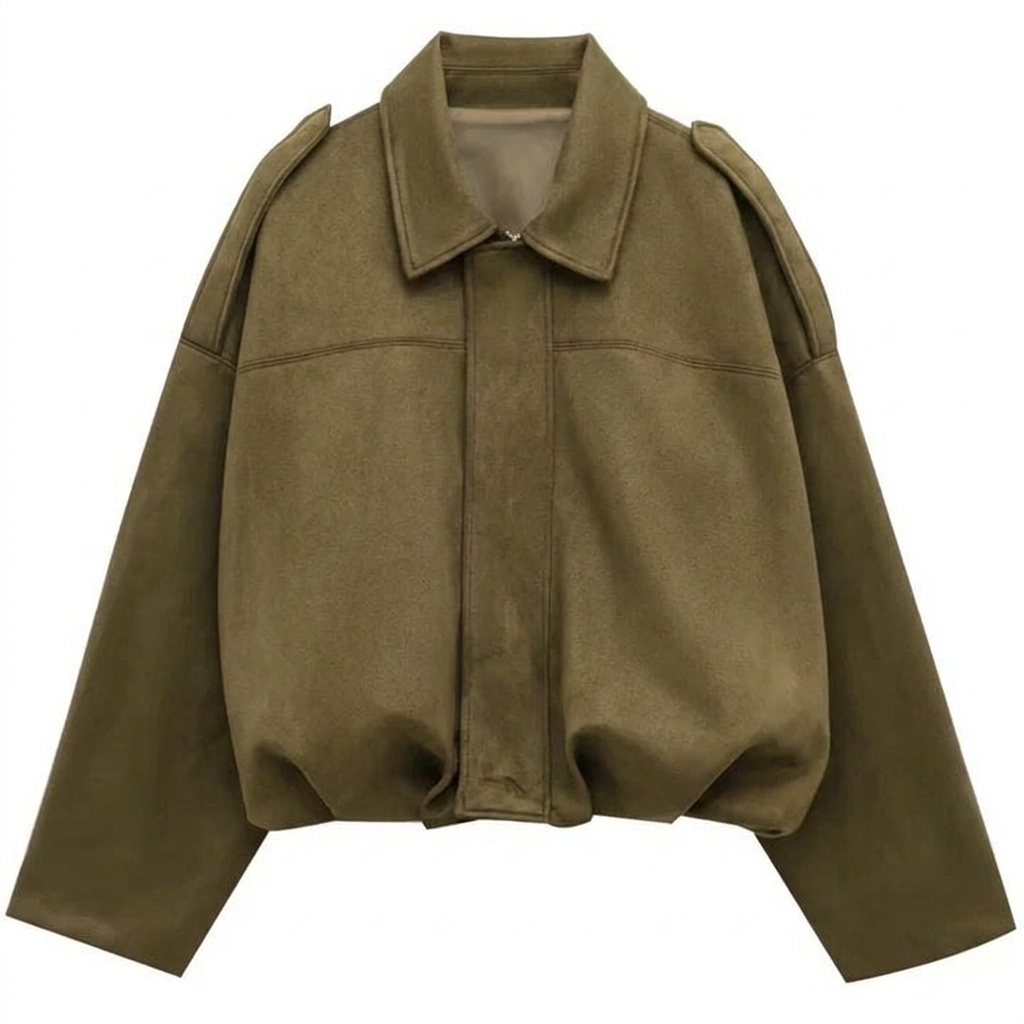 Cropped Zip-Up Bomber Jacket – Stylish Everyday Layer
