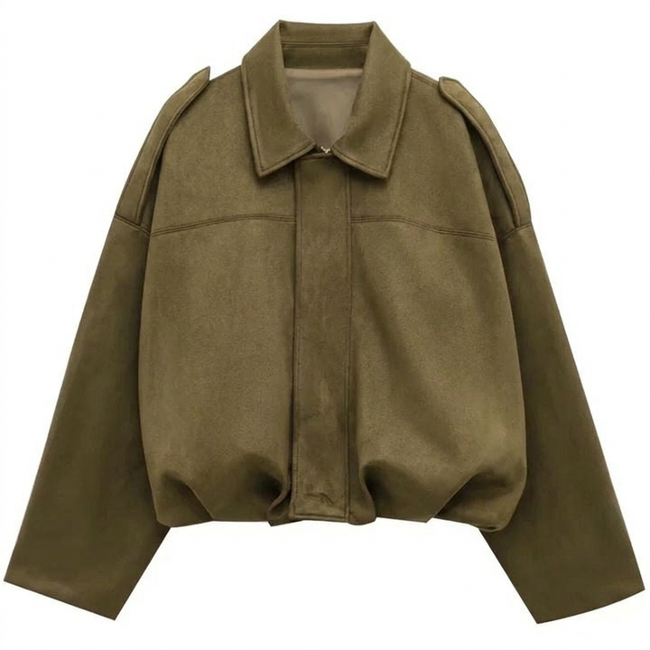Cropped Zip-Up Bomber Jacket – Stylish Everyday Layer
