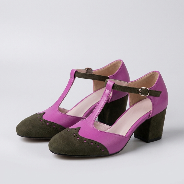 T-Strap Block Heel - Pumps Bring Elegant Poise to Smart and Dressy Looks