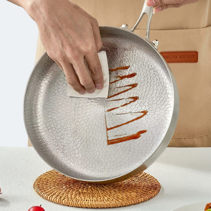 Hammered Flat-Bottom Wok Pan
