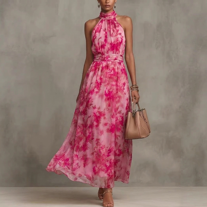 Resort-style Elastic Waist Figure-flattering Dress