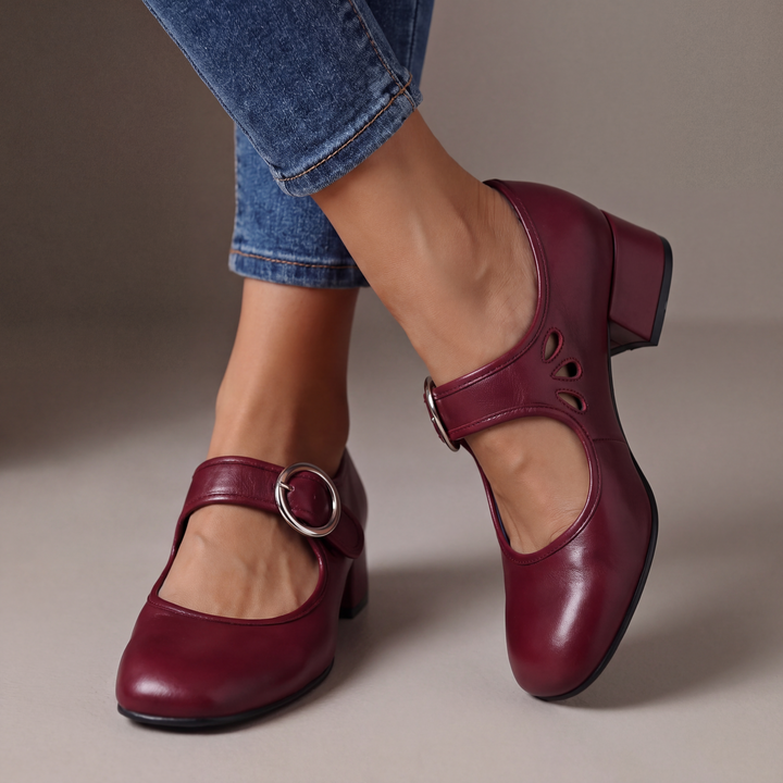 Strappy Buckle Pumps with Cushioned Insole