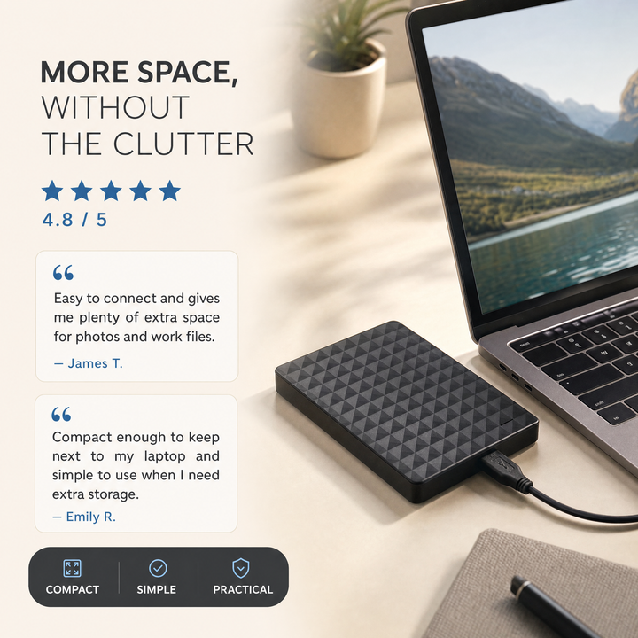External HDD 10TB – Portable USB 3.0 Hard Drive for Files and Backups