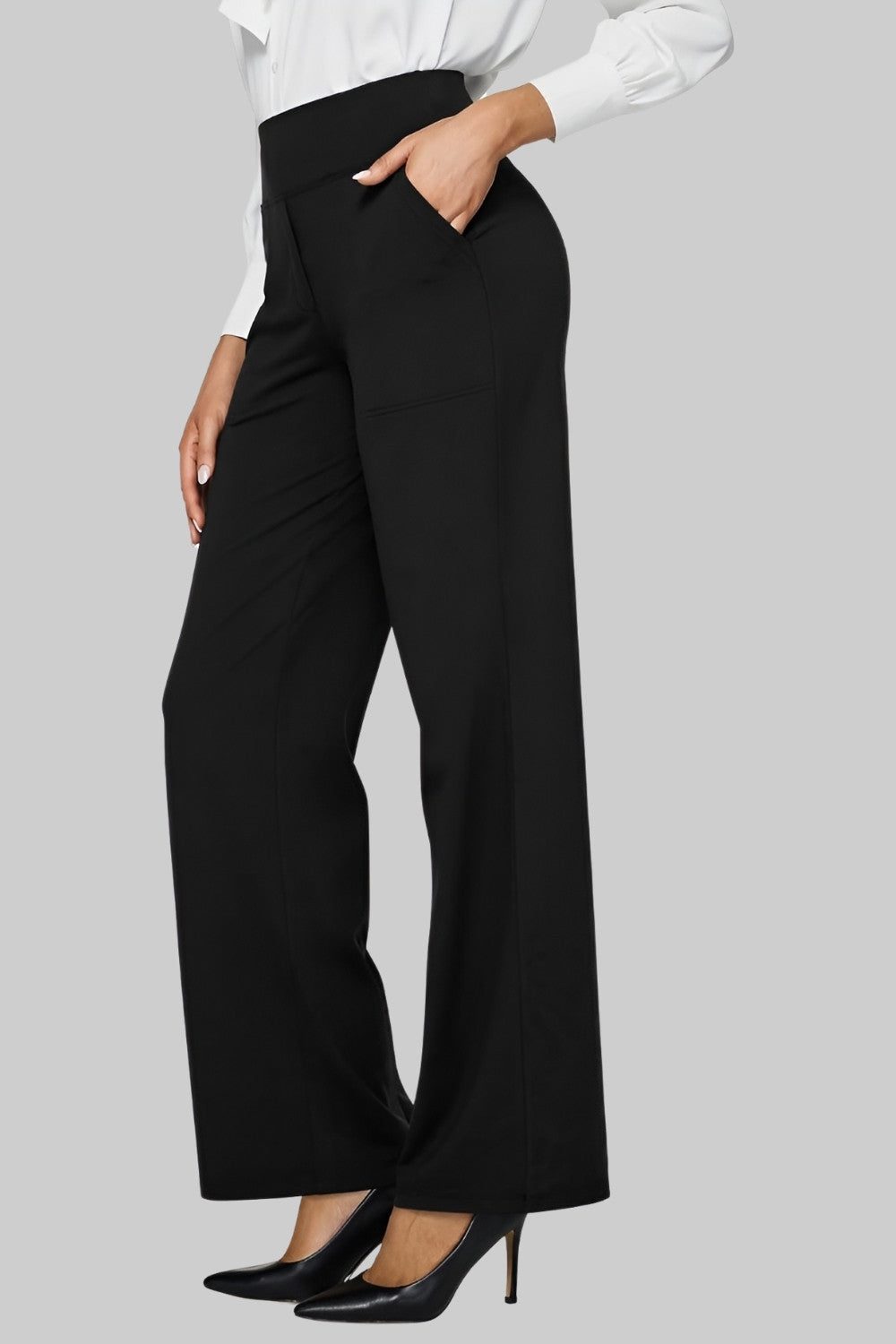 High-Waist Wide Leg Stretch Pants for Women