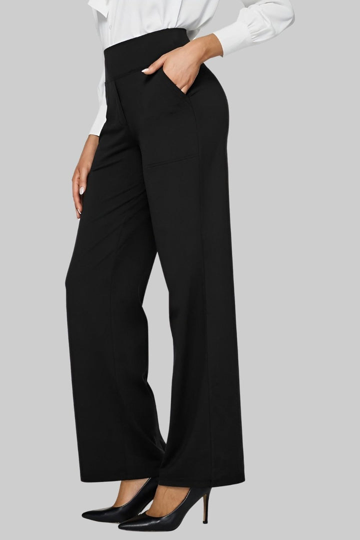 High-Waist Wide Leg Stretch Pants for Women