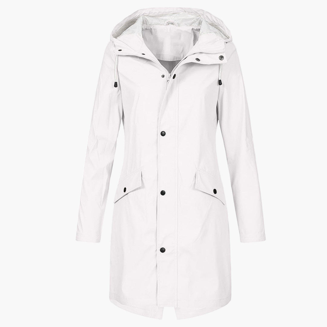 Hooded Longline Raincoat for Women