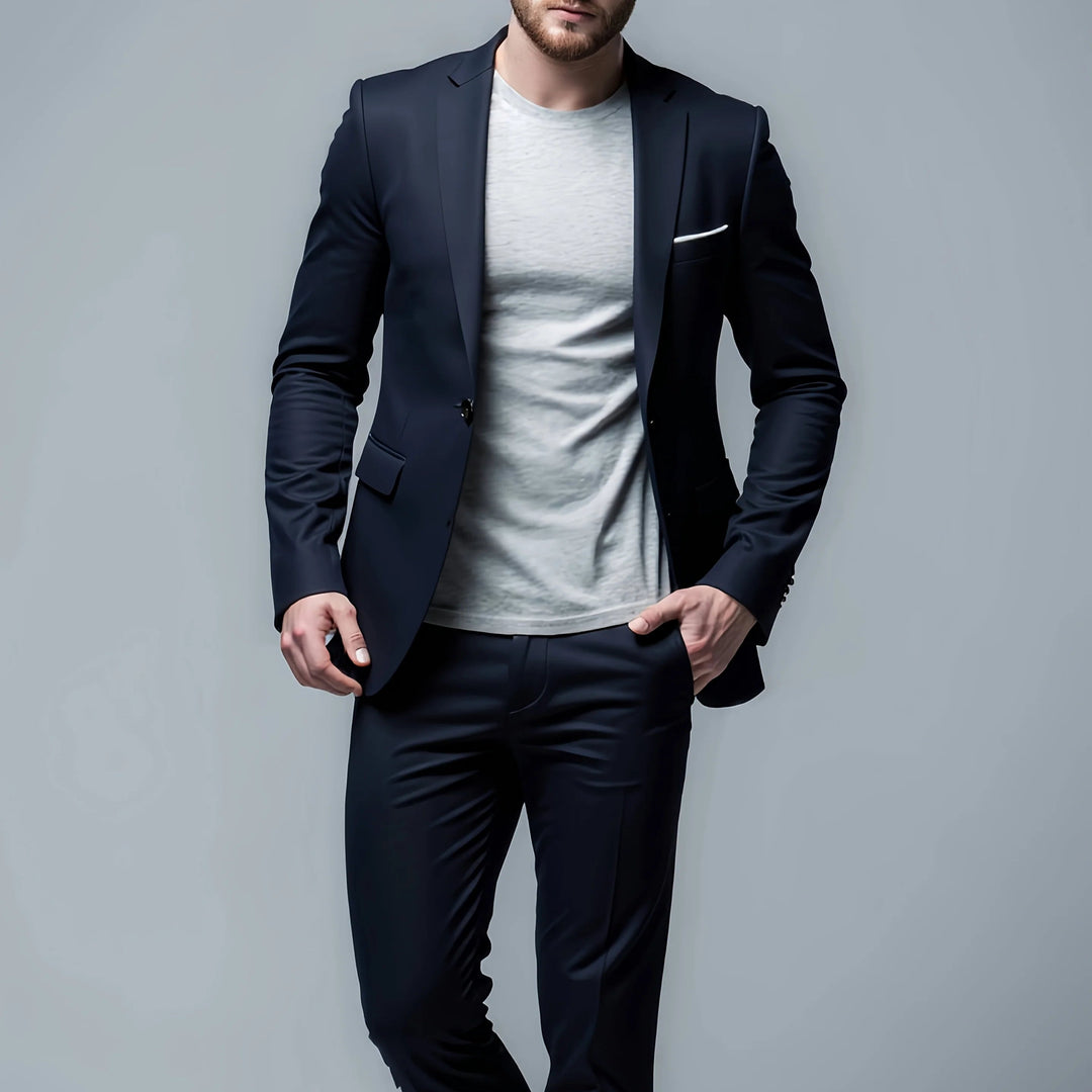 Men's Slim Fit Suit Set - Business-Casual Blazer and Pants