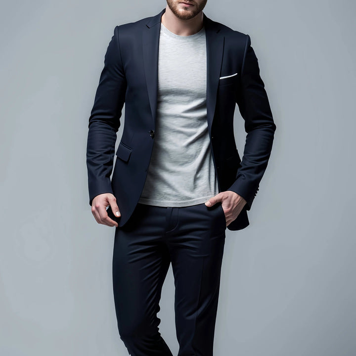Men's Slim Fit Suit Set - Business-Casual Blazer and Pants