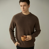 Men's Rib Knit Crew-Neck Sweater with Relaxed Fit