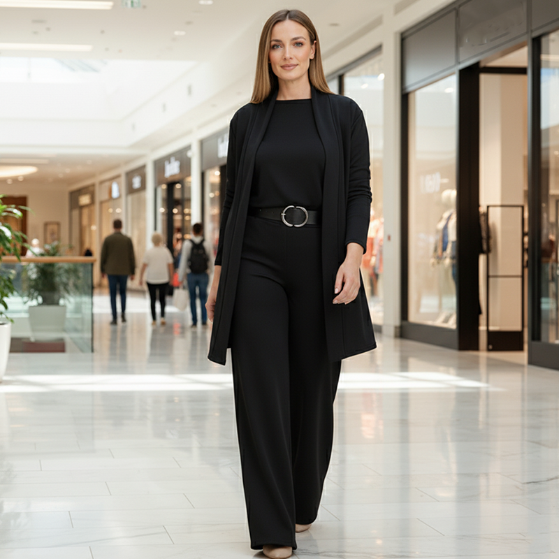 3-piece comfort set: cardigan, top and pants