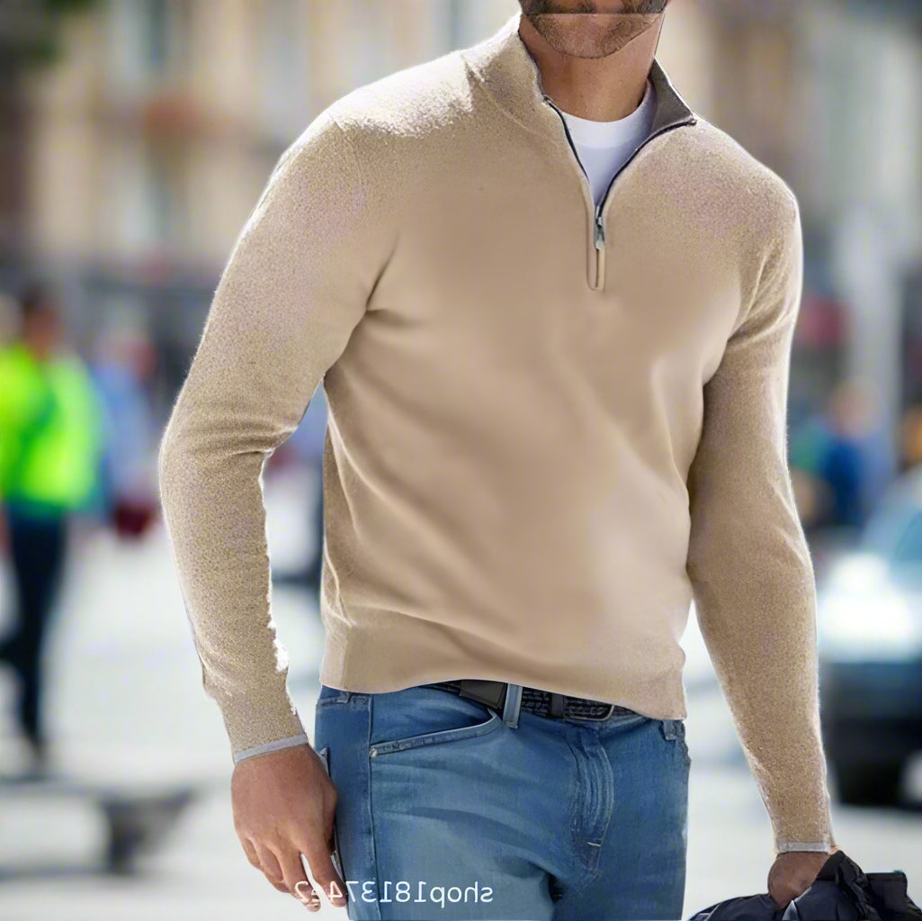 Men's Classic Zipper Basic Sweater