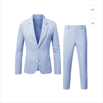 Men's Slim Fit Suit – Two-Piece with Notch Lapels, Suitable for Work and Formal Occasions