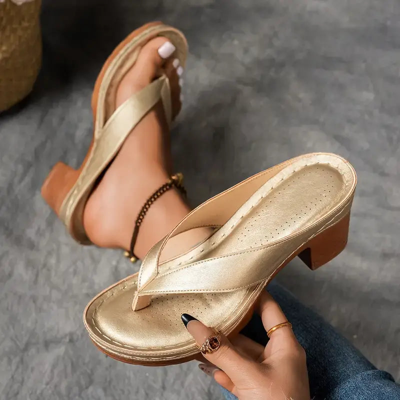 Cushioned Slip-On Sandal Heels