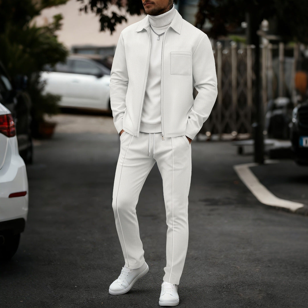 Men's Slim Fit Set – With Zip, Suitable for Casual and Sporty Activities