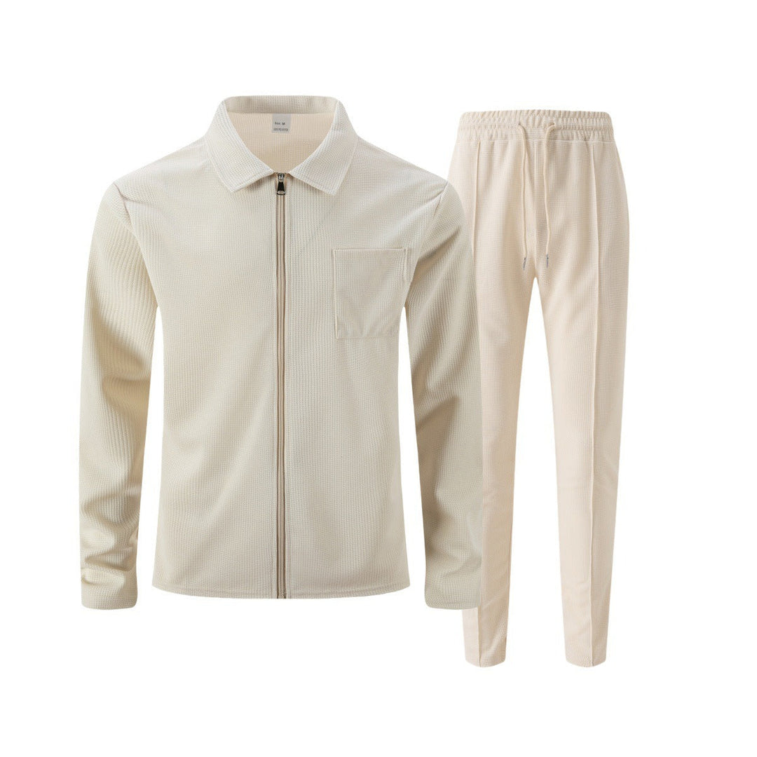 Men's Slim Fit Set – With Zip, Suitable for Casual and Sporty Activities