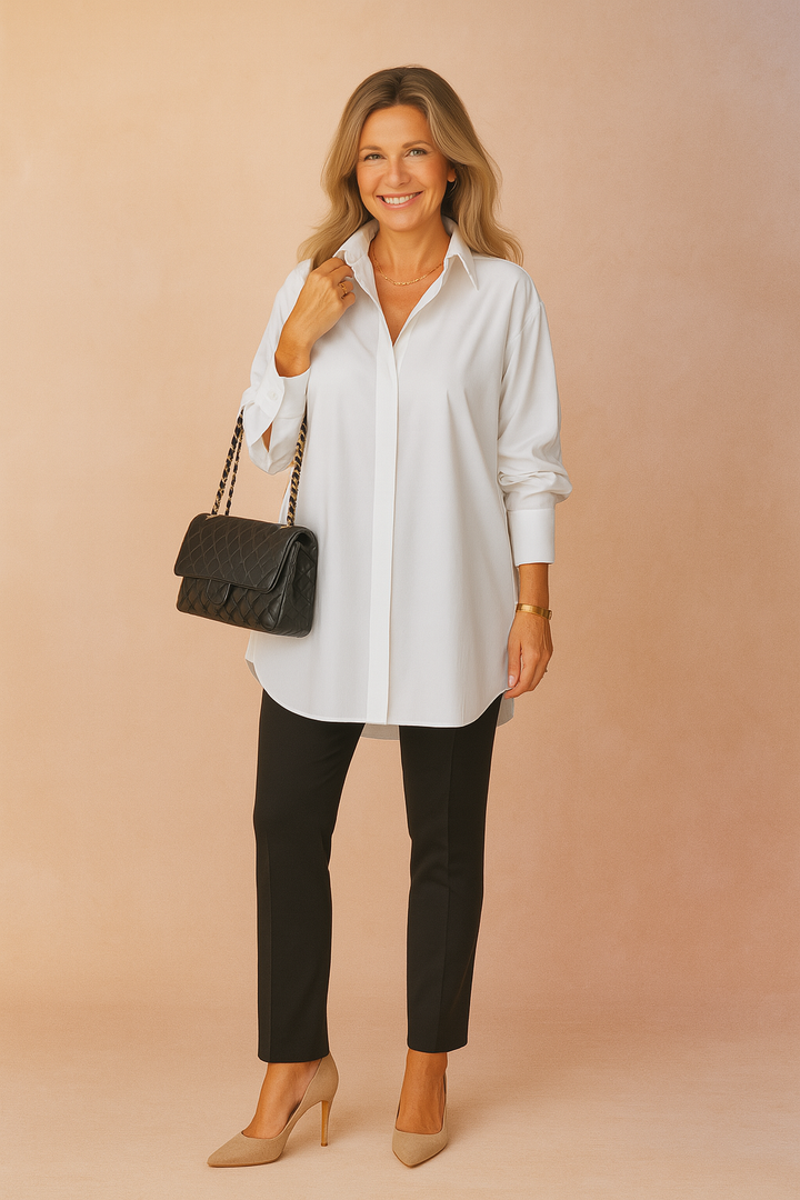 Women's Oversized Fit Shirt Blouse - Classic Collar