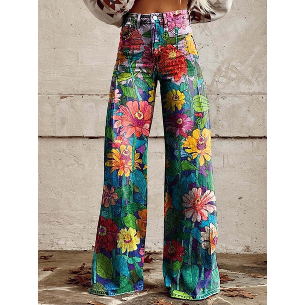 Women’s Long Pants - Floral & Solid Prints
