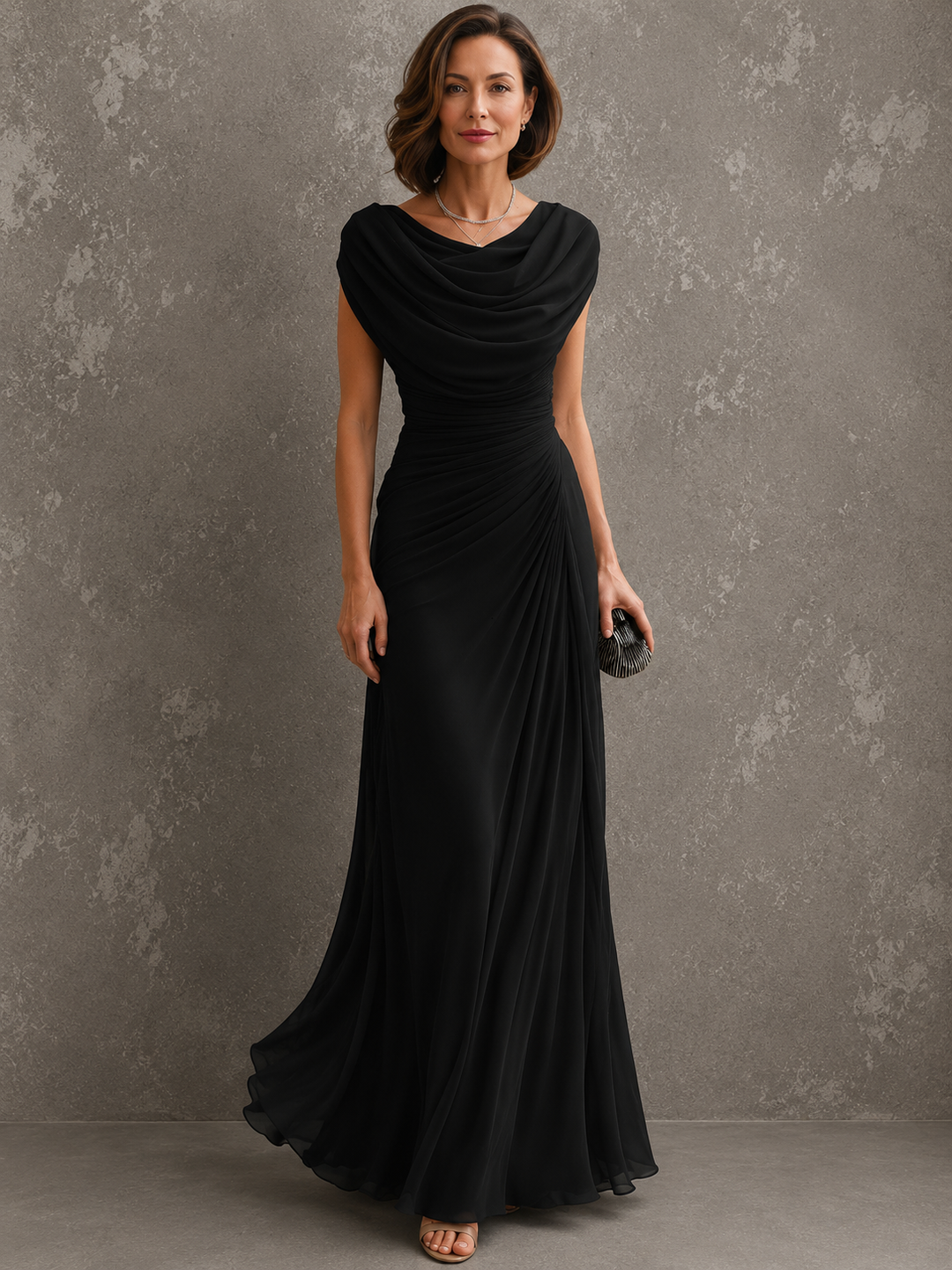 Sleeveless Maxi Dress with Flowing Floor-Length Skirt