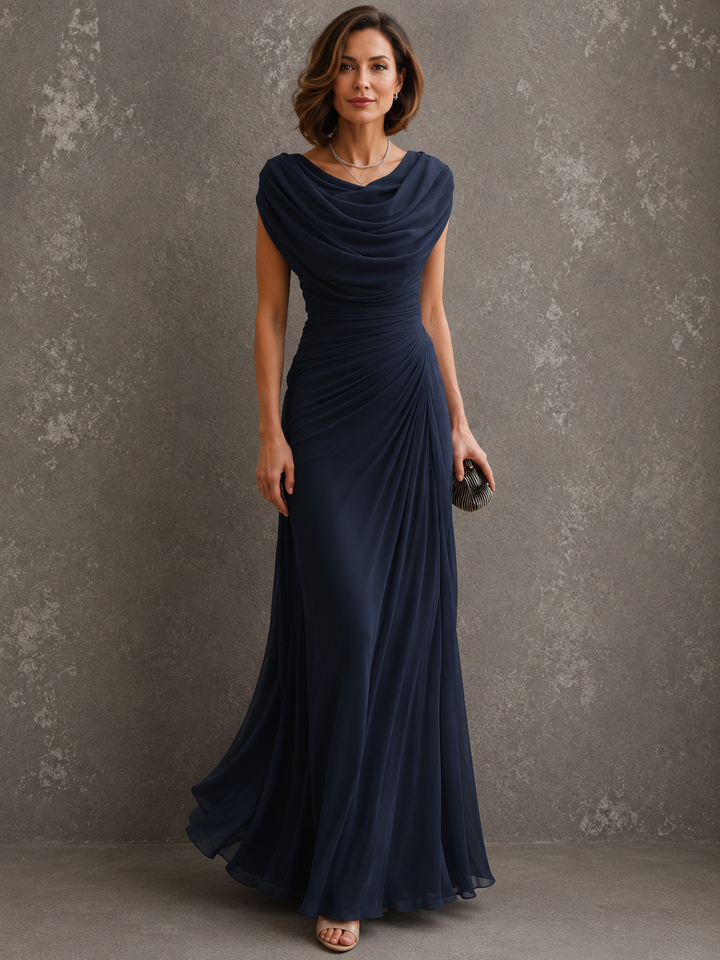 Sleeveless Maxi Dress with Flowing Floor-Length Skirt