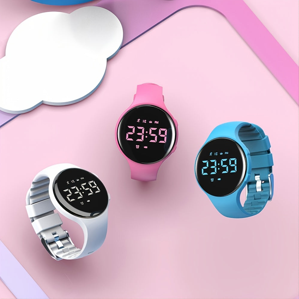 Children's Watch with Step Counter and Vibration Alarm, Silicone Strap