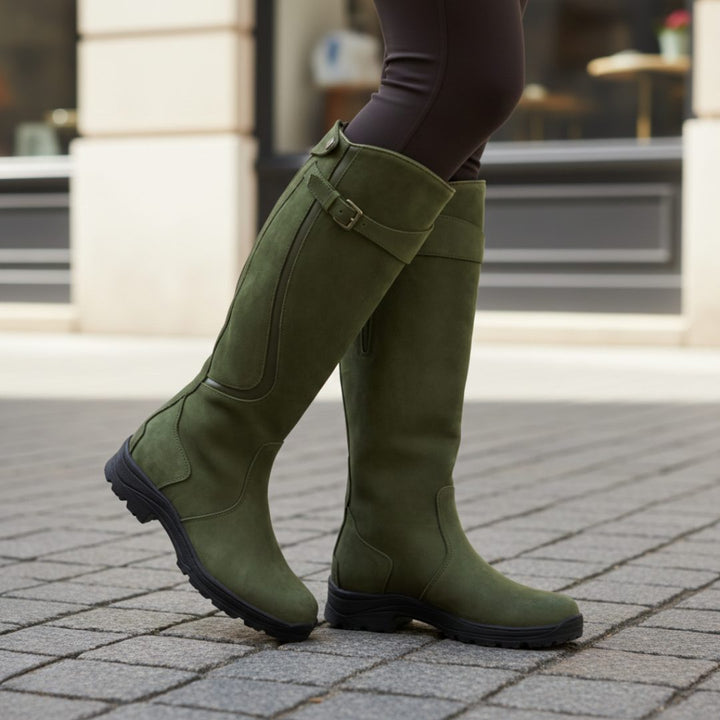 Knee High Boots with Adjustable Calf Strap for Women
