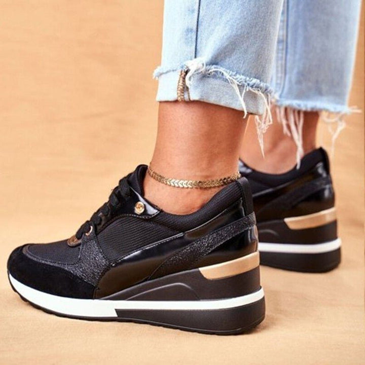 Colorblock Sneakers with Lace-Up Closure for Women