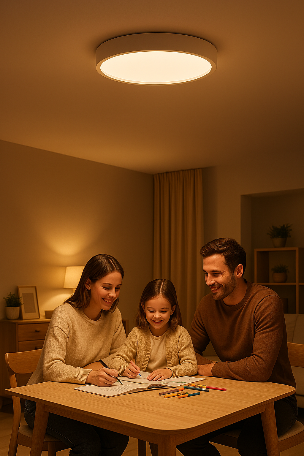 Round LED Ceiling Light – Scandinavian Style, Long-Lasting, Ambient Light for Your Home